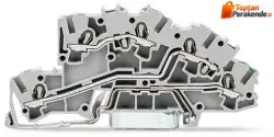 Wago 3-katlı 4 (2,5) mm² L / L / PE Nötr Gri
